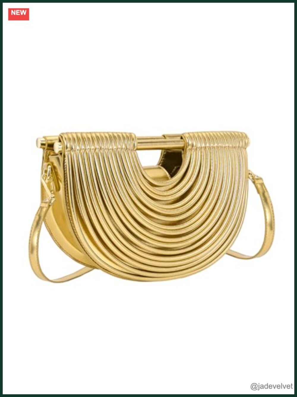 Half-Moon Clutch Purse Woven Evening Bag Top Handle Shoulder Prom Handbag